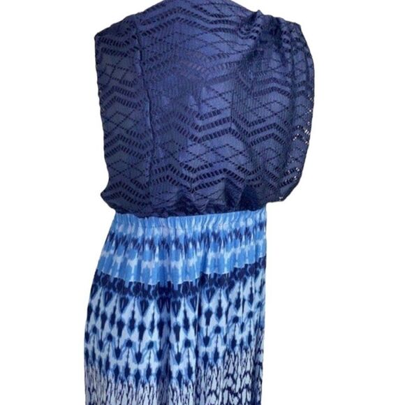 Elegant Blue Strapless Maxi Dress - Picture 3 of 7